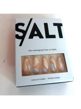 SALT Non Damaging Press On Nails Wave Beach Medium Almond